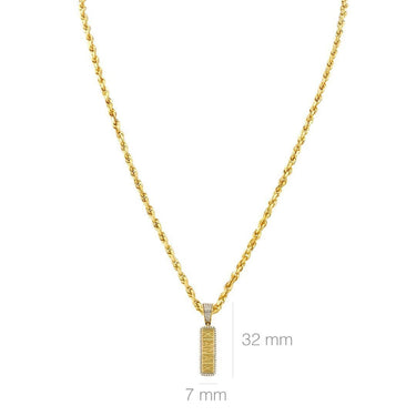 Yellow Diamond Gold Bar Pill Pendant in 10k Yellow Gold 0.05 Ctw